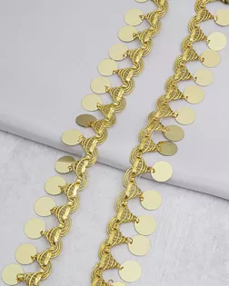 3Al214 Тесьма металлизированная с пайетками 3,5см*9,14м (золото) арт. АРС-65580-1-АРС0001311655