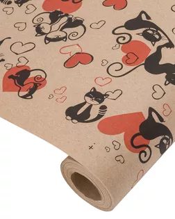 Крафт бумага Ля Мур черный/красный на коричневом фоне 720мм/60гр/10м +/- 5% арт. АРС-64146-1-АРС0001311880