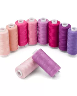 Набор швейных ниток 40/2 'Розово-фиолетовый микс', намотка 365 м (400 ярд), 10шт/упак, Bestex арт. АРС-64561-1-АРС0001312202