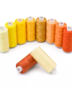 Набор швейных ниток 40/2 'Желто-оранжевый микс', намотка 365 м (400 ярд), 10шт/упак, Bestex арт. АРС-64563-1-АРС0001312204