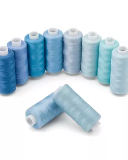 Набор швейных ниток 40/2 'Голубой микс', намотка 365 м (400 ярд), 10шт/упак, Bestex арт. АРС-64565-1-АРС0001312206