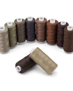 Набор швейных ниток 40/2 'Серо-коричневый микс', намотка 365 м (400 ярд), 10шт/упак, Bestex арт. АРС-64566-1-АРС0001312207