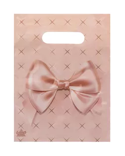 7669445 Пакет 'Персиковый бант', п/э с вырубной ручкой, 19*25см, 30мкм арт. АРС-64367-1-АРС0001312831