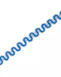 С3794Г17 Тесьма вяз. Отделочная 'змейка' рис. 9404,10мм*10м (василек/серебро) арт. АРС-64677-1-АРС0001312861