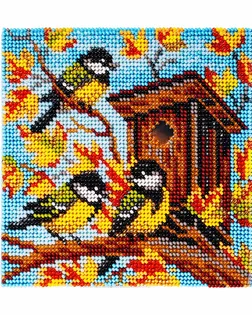 Т29_5206 Набор для вышивания бисером 'Синички' 14*14см, Кроше арт. АРС-65052-1-АРС0001313343