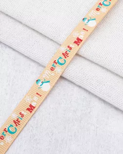 Лента новогодняя репсовая с рисунком 1 см*45,72м, цв. золото арт. АРС-65827-1-АРС0001314168