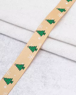 Лента новогодняя репсовая с рисунком 1,5см*45,72м, цв.золото арт. АРС-65832-1-АРС0001314173