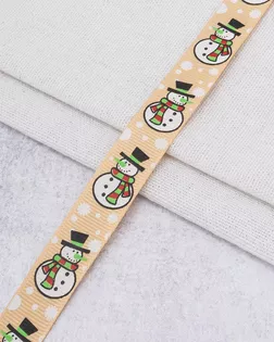 Лента новогодняя репсовая с рисунком 1,5см*45,72м, цв.золото арт. АРС-65833-1-АРС0001314174