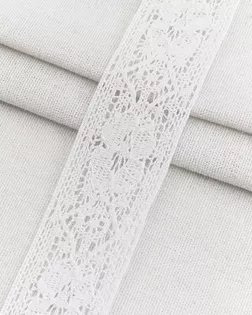 21227 Тесьма А7056 хлопок 3,4см вязаная,18,2м, цв.белый арт. АРС-64947-1-АРС0001314214