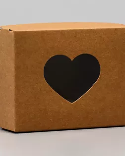 9643050 Коробка складная 'Сердца', крафт, 10*8*3,5см, упак/20шт арт. АРС-65302-1-АРС0001314627