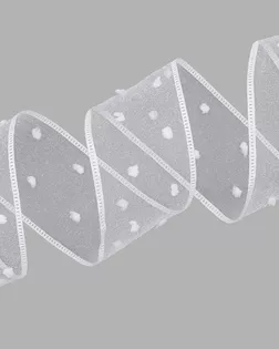 3Al323 Лента декоративная 'Горошек' 4см*19,14м (белый) арт. АРС-65963-1-АРС0001314901