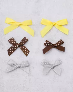 Набор пришивных бантиков №2, 40*28мм, 3 цвета ассорти, 12шт арт. АРС-65965-1-АРС0001314930