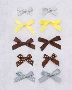 Набор пришивных бантиков №12, 40*28мм, 5 цветов ассорти, 20шт арт. АРС-65975-1-АРС0001314940