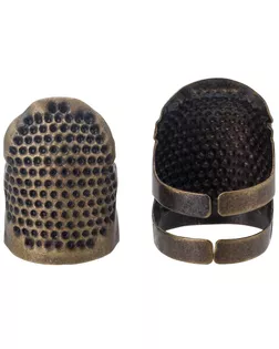 Набор регулируемых наперстков, размеры: S и M, металл, 2шт/упак, Hobby&Pro арт. АРС-65979-1-АРС0001314949