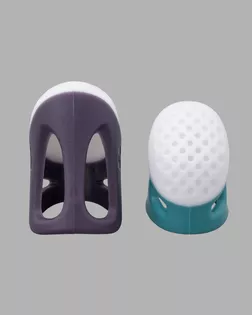 Набор наперстков силиконовых с пластиковой вставкой, размеры: S и M, 2шт/упак, Hobby&Pro арт. АРС-65980-1-АРС0001314950