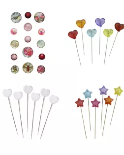 Набор для квилтинга и декора №1, булавки ассорти 18 шт и кабошоны-стикеры, Astra&Craft арт. АРС-65981-1-АРС0001315065