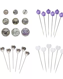 Набор для квилтинга и декора №3, булавки ассорти 18 шт и кабошоны-стикеры, Astra&Craft арт. АРС-65983-1-АРС0001315067