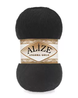 Пряжа ALIZE 'Angora Gold' 100гр. 550м (80%акр, 20%шерсть) ТУ (60 черный) арт. АРС-50280-1-АРС0000829851