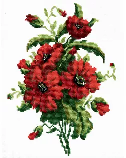 734 (Т31) Набор для вышивания РС-Студия 'Красные цветочки' 26*20 см арт. АРС-44698-1-АРС0000839919