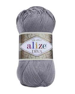 Пряжа ALIZE 'Diva' 100гр. 350м. (100% микрофибра) ТУ (348 серый) арт. АРС-50532-1-АРС0000852331 Пряжа ALIZE 'Diva' 100гр. 350м. (100% микрофибра) ТУ (348 серый) арт. АРС-50532-1-АРС0000852331