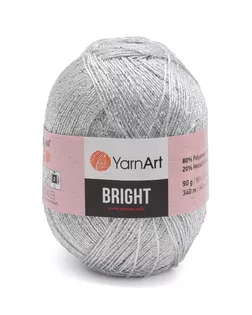 Пряжа YarnArt 'Bright' 90гр 340м (80% полиамид, 20% металлик) (128 серебро) арт. АРС-50543-1-АРС0000852595