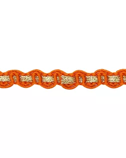 С922 Тесьма вязаная отделочная, 10 мм*10 м (оранжевый/золото) арт. АРС-42788-1-АРС0000965246