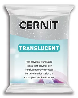 CE0920056 Пластика полимерная запекаемая 'Cernit 'TRANSLUCENT' прозрачный 56 гр. (080 серебряный с блестками) арт. АРС-9947-1-АРС0001174965