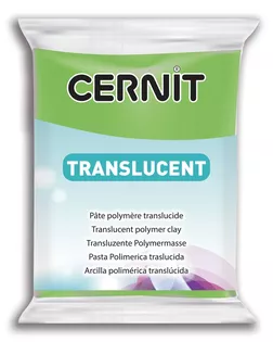CE0920056 Пластика полимерная запекаемая 'Cernit 'TRANSLUCENT' прозрачный 56 гр. (605 зеленый лимон) арт. АРС-9949-1-АРС0001174967