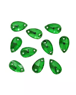 ХК008НН712 Хрустальные стразы пришивные формы 'капля', зеленый 7х12 мм 10 шт/упак. арт. АРС-13941-1-АРС0001211327