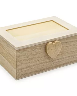 LYE015979 Шкатулка деревянная с сердечком (павловния/фанера из тополя), 12*8*5см арт. АРС-26151-1-АРС0001223100
