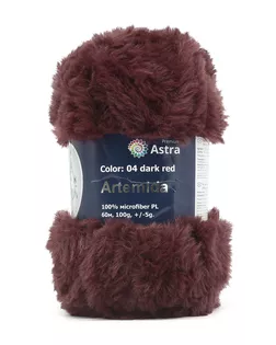Пряжа Astra Premium 'Артемида' 100гр. 60м (100% микрофибра ПЛ) (04 винный) арт. АРС-33249-1-АРС0001234335