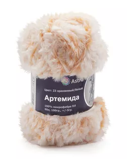 Пряжа Astra Premium 'Артемида' 100гр. 60м (100% микрофибра ПЛ) (23 оранжевый/белый) арт. АРС-33255-1-АРС0001234341