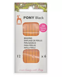 07886 Иглы ручные BLACK Beading, №12, черный, 6 шт PONY арт. АРС-38356-1-АРС0001237077