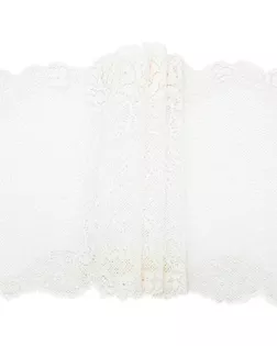 ML00614 Кружево эластичное 17см*10м, белый с розовым арт. АРС-39736-1-АРС0001259836