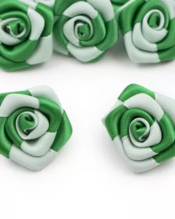 Цветы пришивные двухцветные 'Роза' 2,5 см (552/513 зеленый/св.зеленый) арт. АРС-40337-1-АРС0001268092