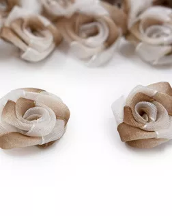Цветы пришивные органза 'Роза' 2,5 см (коричневый) арт. АРС-42246-1-АРС0001268096