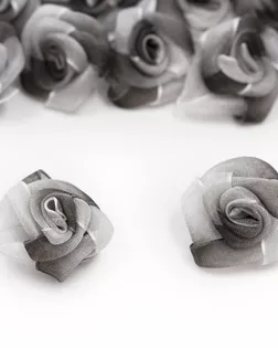 Цветы пришивные органза 'Роза' 2,5 см (серый) арт. АРС-42248-1-АРС0001268098