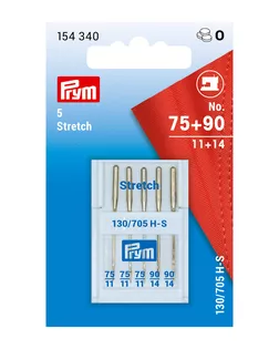 154340 Иглы для швейных машин для стрейчевой ткани №75-90 Prym арт. АРС-42311-1-АРС0001273686