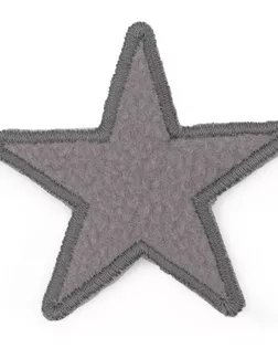 016 Термоаппликация 'Звезда', 60*59мм (10 шт) (серый) арт. АРС-43400-1-АРС0001277478