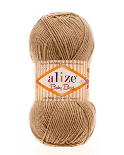 Пряжа Alize 'Baby Best' 100г 240м (10% бамбук, 90% акрил) с эффектом АНТИПИЛЛИНГ (368 камель) арт. АРС-45144-1-АРС0001226697