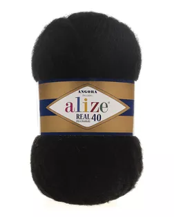 Пряжа ALIZE 'Angora real 40' 100 гр. 430м (40% шерсть, 60% акрил) (60 черный) арт. АРС-45862-1-АРС0001085980