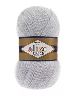 Пряжа ALIZE 'Angora real 40' 100 гр. 430м (40% шерсть, 60% акрил) (52 светло-серый) арт. АРС-46050-1-АРС0001116954