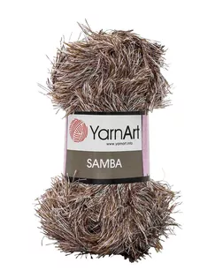 Пряжа YarnArt 'Samba' травка 100гр 150м (100% полиэстер) (99 меланж коричневый) арт. АРС-46381-1-АРС0001146586