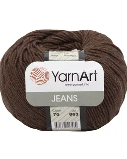 Пряжа YarnArt 'Jeans' 50гр 160м (55% хлопок, 45% полиакрил) (70 т-коричневый) арт. АРС-46452-1-АРС0001157734