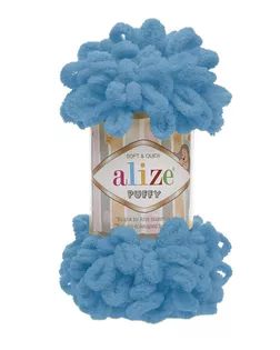 Пряжа Alize 'Puffy' 100г 9м (100% микрополиэстер) (16 голубой Сочи) арт. АРС-46506-1-АРС0001161374