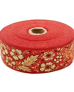 С3347Г17 Лента жаккардовая с метанитом рис. 9560 'Яблоневый цвет' 50мм*25м (6 красный) арт. АРС-46909-1-АРС0001208622