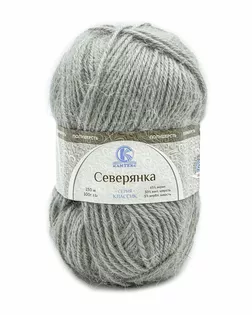 Пряжа Камтекс 'Северянка' 100гр. 150м. (30% шерсть, 5% верблюжья шерсть, 65% акрил) (168 серый светлый) арт. АРС-47210-1-АРС0001223811