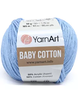 Пряжа YarnArt 'Baby Cotton' 50гр 165м (50% хлопок, 50% акрил) (448 светло-голубой) арт. АРС-47286-1-АРС0001225062