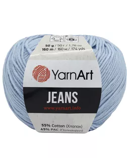 Пряжа YarnArt 'Jeans' 50гр 160м (55% хлопок, 45% полиакрил) (75 небесно-голубой) арт. АРС-47329-1-АРС0001226281