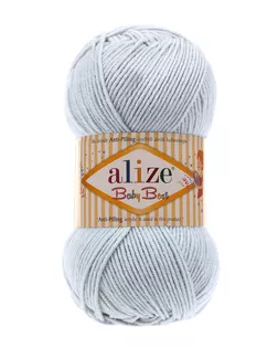 Пряжа Alize 'Baby Best' 100г 240м (10% бамбук, 90% акрил) с эффектом АНТИПИЛЛИНГ (224 светло серый) арт. АРС-47371-1-АРС0001226706